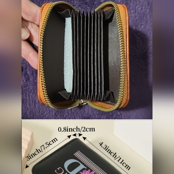 NWOT JESUS CARD HOLDER/WALLET FLUX LEATHER FLORAL - Picture 3 of 3